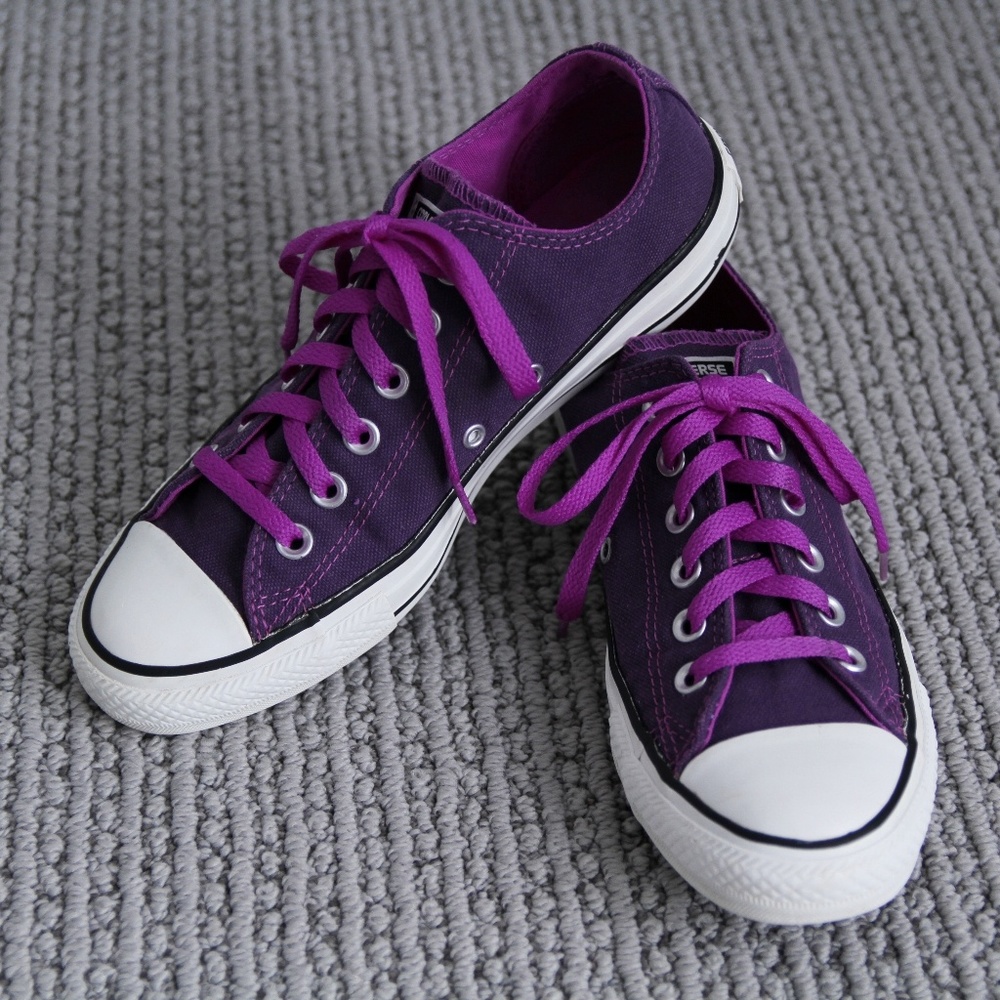 Purple Converse Low Top Sneakers